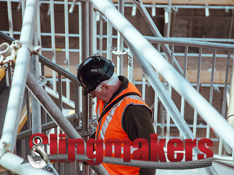 Maintaining Safety Standards construction site with slingmakers logo